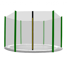 Aga Védőháló 430 cm-es trambulinhoz, 6 oszlop, Fekete háló/ Sötétzöld