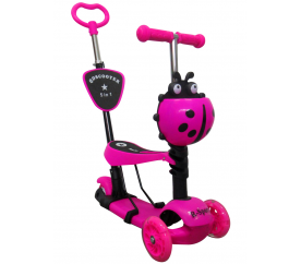 R-Sport Gyermek háromkerekű robogó 5in1 LED kerekekkel H3 rózsaszínű