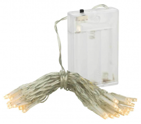 Linder Exclusiv Akkumulátoros 50 LED-es lánc időzítővel Meleg fehér