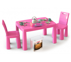 Doloni Gyermek étkezőgarnitúra rózsaszín + kiegészítők