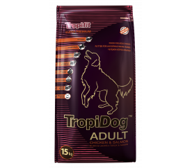 TropiDog Super Premium Adult M&L csirke lazaccal 15kg