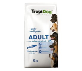TropiDog Premium Adult M&L lazac rizzsel 12kg