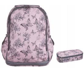 St.RIGHT Iskolai szett kétkamrás hátizsák + tolltartó Butterfly