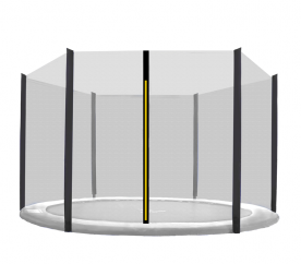 Aga Védőháló 400 cm-es trambulinhoz, 6 oszlop, Fekete háló / Fekete