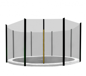 Aga Védőháló 400 cm-es trambulinhoz, 8 oszlop, Fekete háló / Fekete
