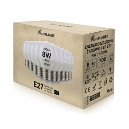 10x LED izzó E27 - G45 - 8W - 700lm - semleges fehér