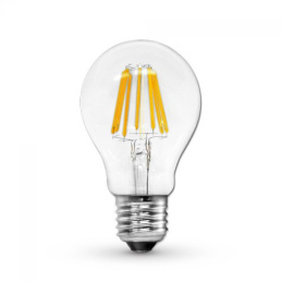 LED izzó - E27 - 8W - 880Lm - filament - meleg fehér