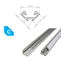 Alumínium profil LED szalagokhoz C sarok 2m