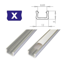 Alumínium Profil X Slim Felületi LED szalaghoz 2m