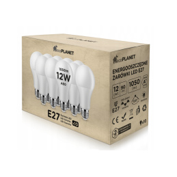 6x LED izzó - ecoPLANET - E27 - 12W - 1050Lm - semleges fehér