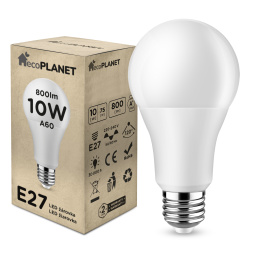 LED izzó - ecoPLANET - E27 - 10W - 800Lm - hideg fehér