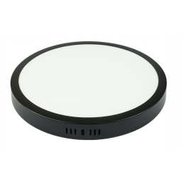 Felszíni szerelésű kör alakú LED panel - fekete - 24W - semleges fehér