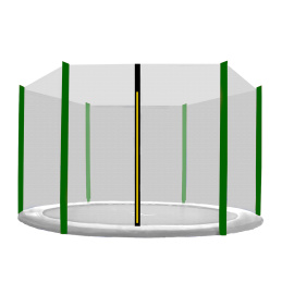 Aga Védőháló 150 cm-es trambulinhoz, 6 oszlop, Fekete háló/ Sötétzöld