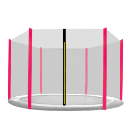 Aga Védőháló 305 cm-es trambulinhoz, 6 oszlop, Fekete háló / Rózsaszín