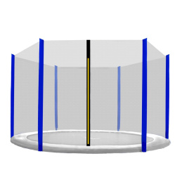 Aga Védőháló 250 cm-es trambulinhoz, 6 oszlop,  Fekete háló / Kék