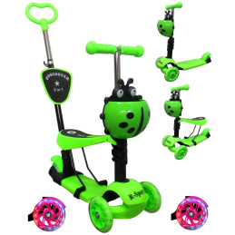 R-Sport Gyermek háromkerekű robogó 5in1 LED kerekekkel H3 Zöld