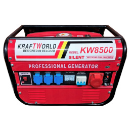 KraftWorld Háromfázisú benzinmotoros áramfejlesztő KW-8500 2 kW
