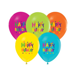 Aga4Kids Latex léggömbök " Happy Birthday"  Boldog születésnapot 30 cm 5 db