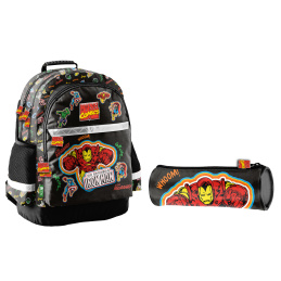 Paso Iskolai készlet Tripla kamrás hátizsák + tolltartó Iron Man