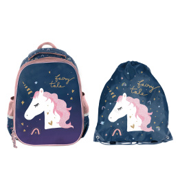 Paso Iskolai készlet Dupla kamrás hátizsák + cipőtartó Unicorn